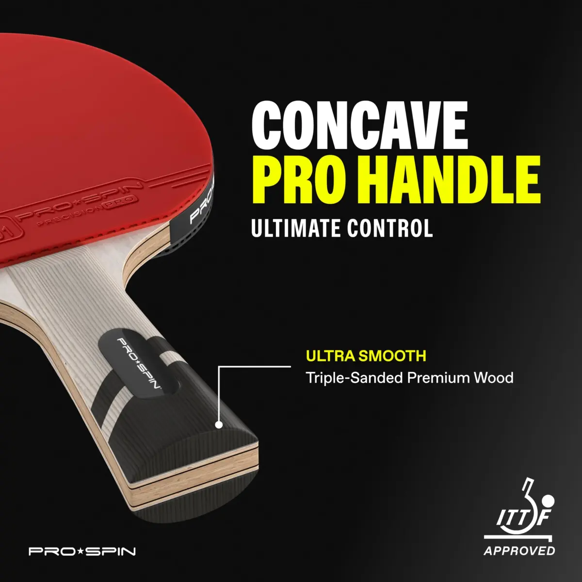 PRO-SPIN 4-Player Carbon Fiber Ping Pong Paddle Set with 8 ITTF-Approved Balls | Professional Quality Set for Spin & Control - view 5