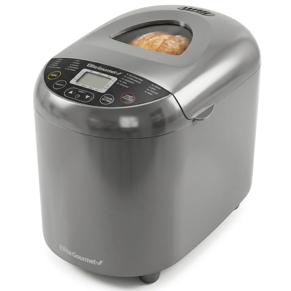 Elite Gourmet Bread Maker 2 Lb | PFAS-Free Ceramic Pan, 19 Presets, 120V - main product image