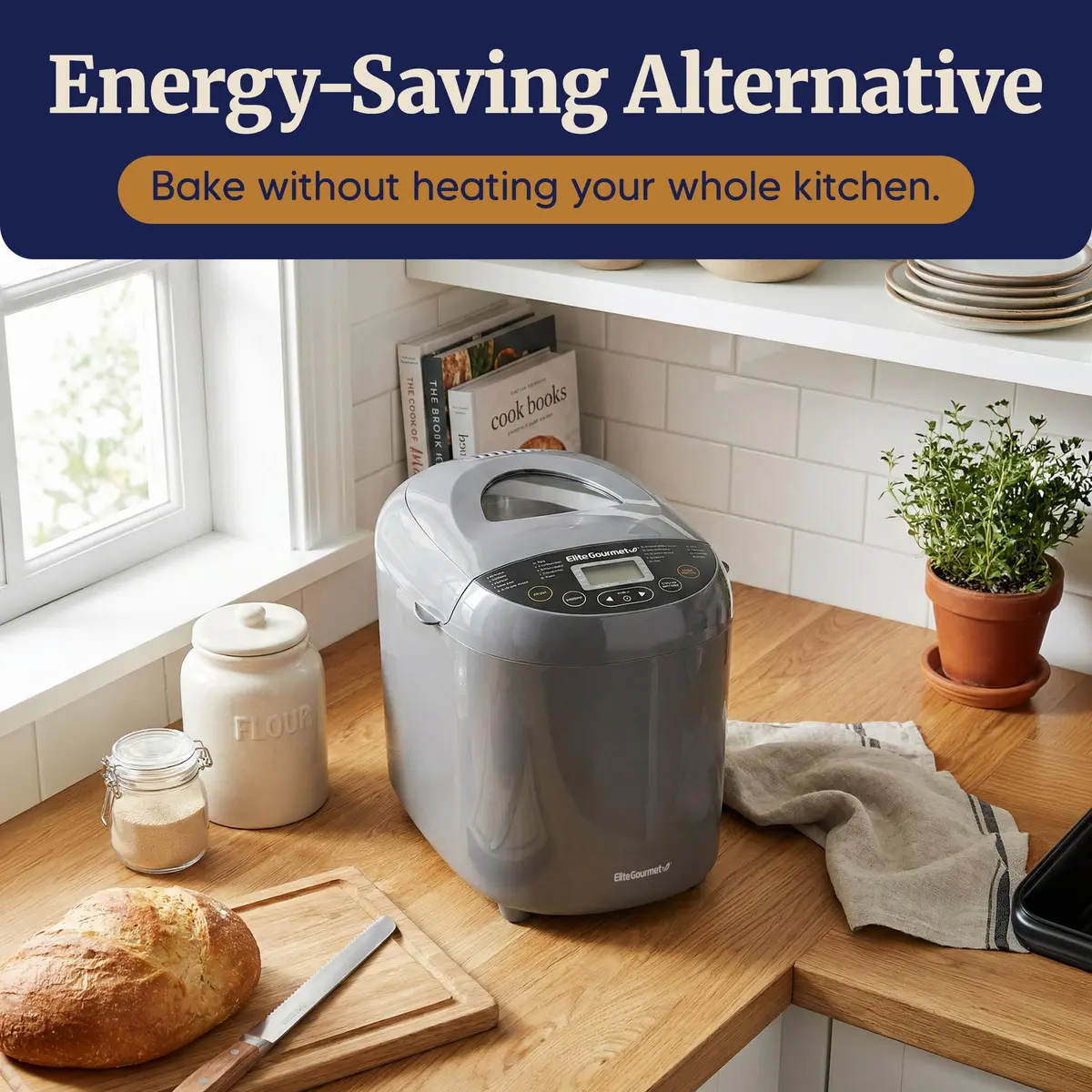 Elite Gourmet Bread Maker 2 Lb | PFAS-Free Ceramic Pan, 19 Presets, 120V - view 7