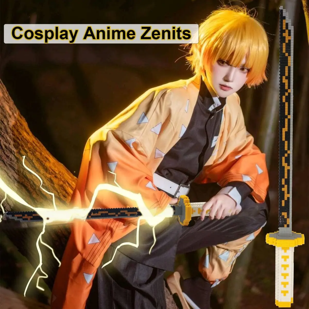 Beego Yellow Lightning Demon Sword Building Kit Set with Stand | 784 Pieces Educational Toy - view 5