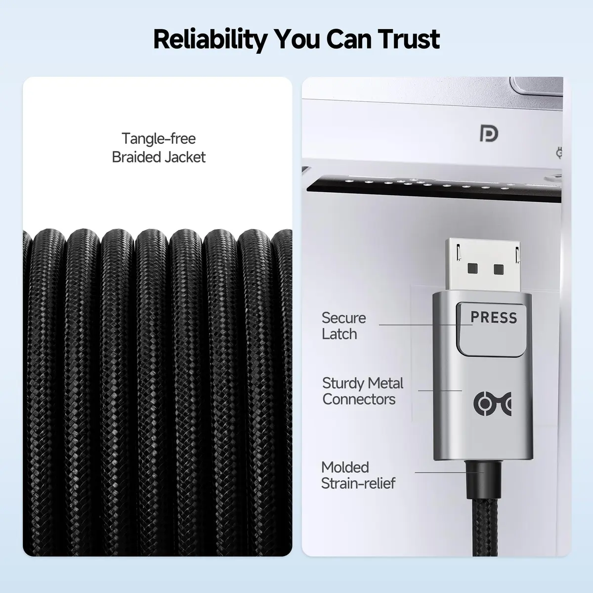Cable Matters 40Gbps USB-C to DisplayPort 2.1 Cable 3m (10ft) | Bi-Directional Video for 8K@120Hz - view 7
