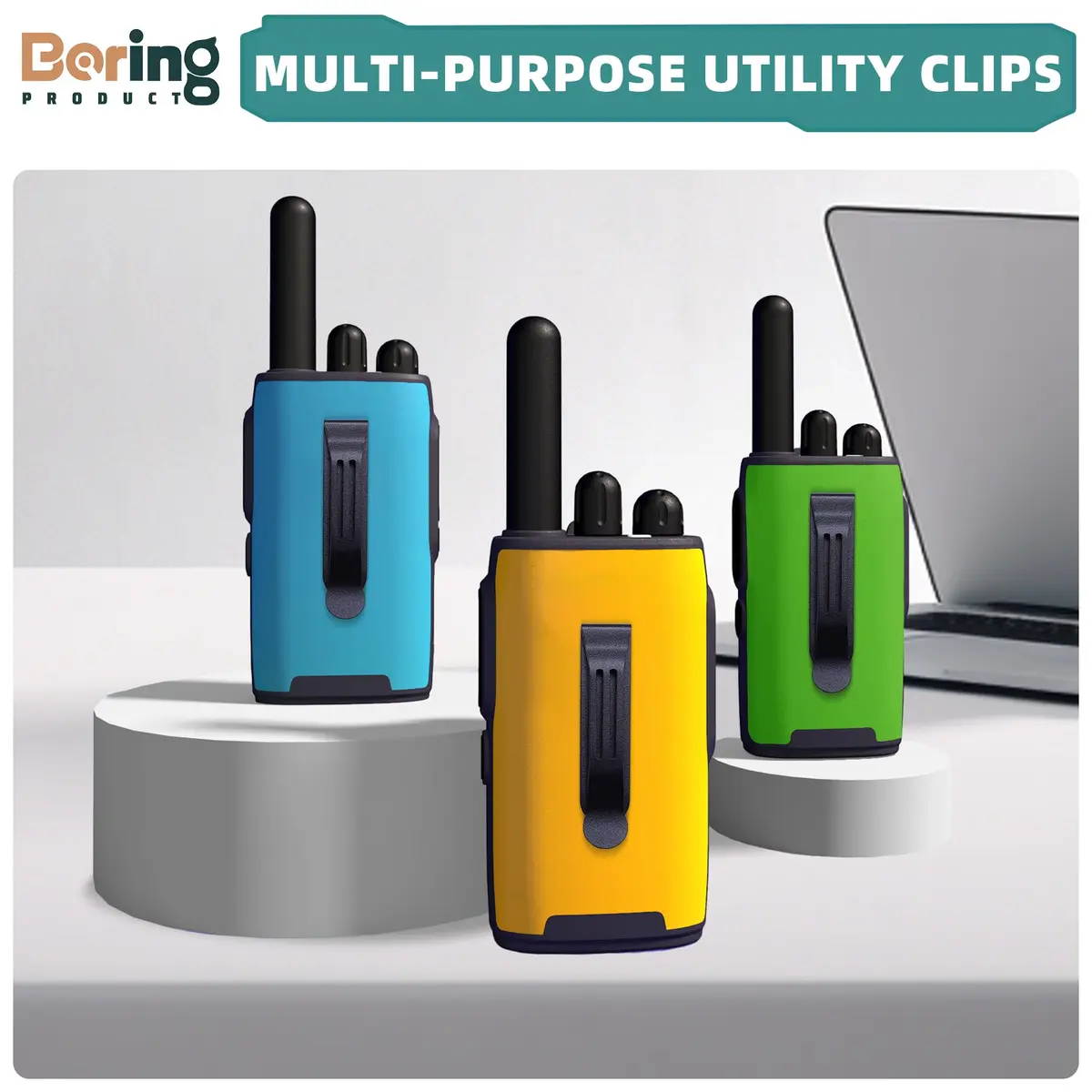 BORING PRODUCT Black 2 Pack Adhesive Metal Pocket Clip | Attachable for Smartphones, GPS, Walkie-Talkies - view 7