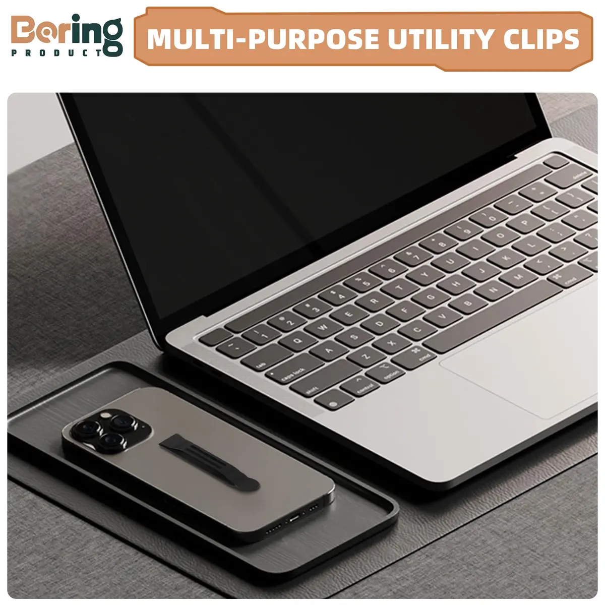 BORING PRODUCT Black 2 Pack Adhesive Metal Pocket Clip | Attachable for Smartphones, GPS, Walkie-Talkies - view 9