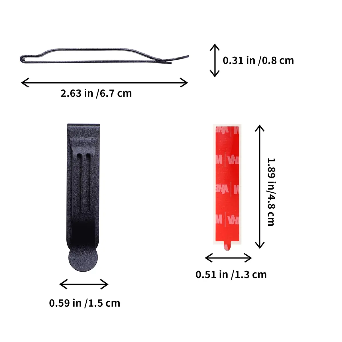 BORING PRODUCT Black 2 Pack Adhesive Metal Pocket Clip | Attachable for Smartphones, GPS, Walkie-Talkies - view 2