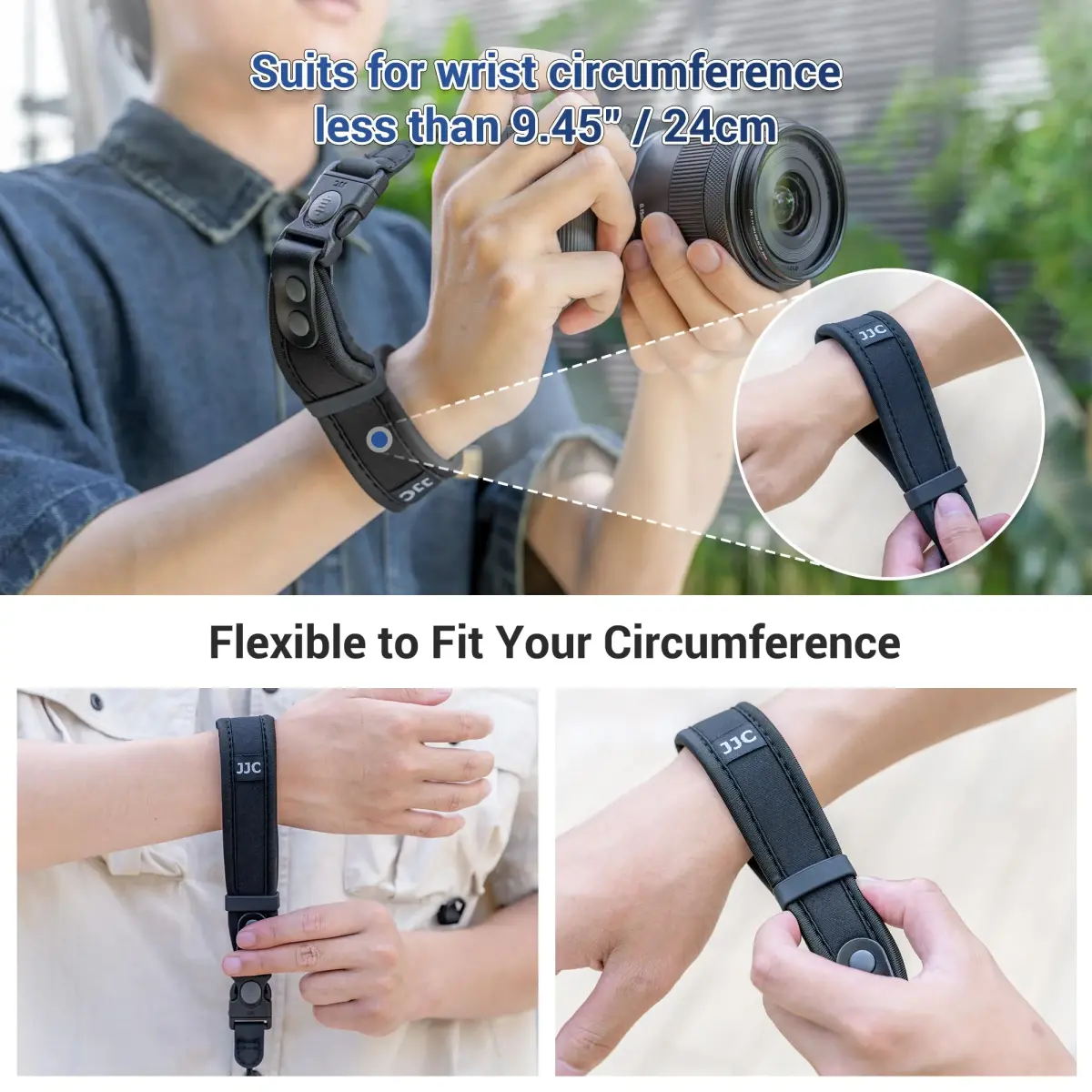Kiorafoto Upgraded Quick Release Soft Neoprene Camera Hand Wrist Strap with Thinner Lanyard, Black | Secure Grip for Mirrorless & DSLR Cameras - view 4