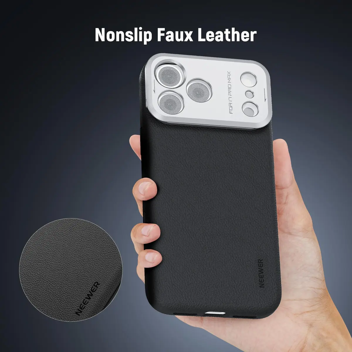 NEEWER Modular Phone Case for iPhone 17 Pro Max with MagSafe, 67mm Filter & 17mm Lens Backplates | Black + Silver - view 6