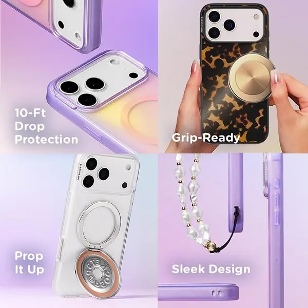 PopSockets iPhone 17 Air Phone Case with MagSafe Opalescent White | Slim, Drop-Resistant & Magnetic - view 7