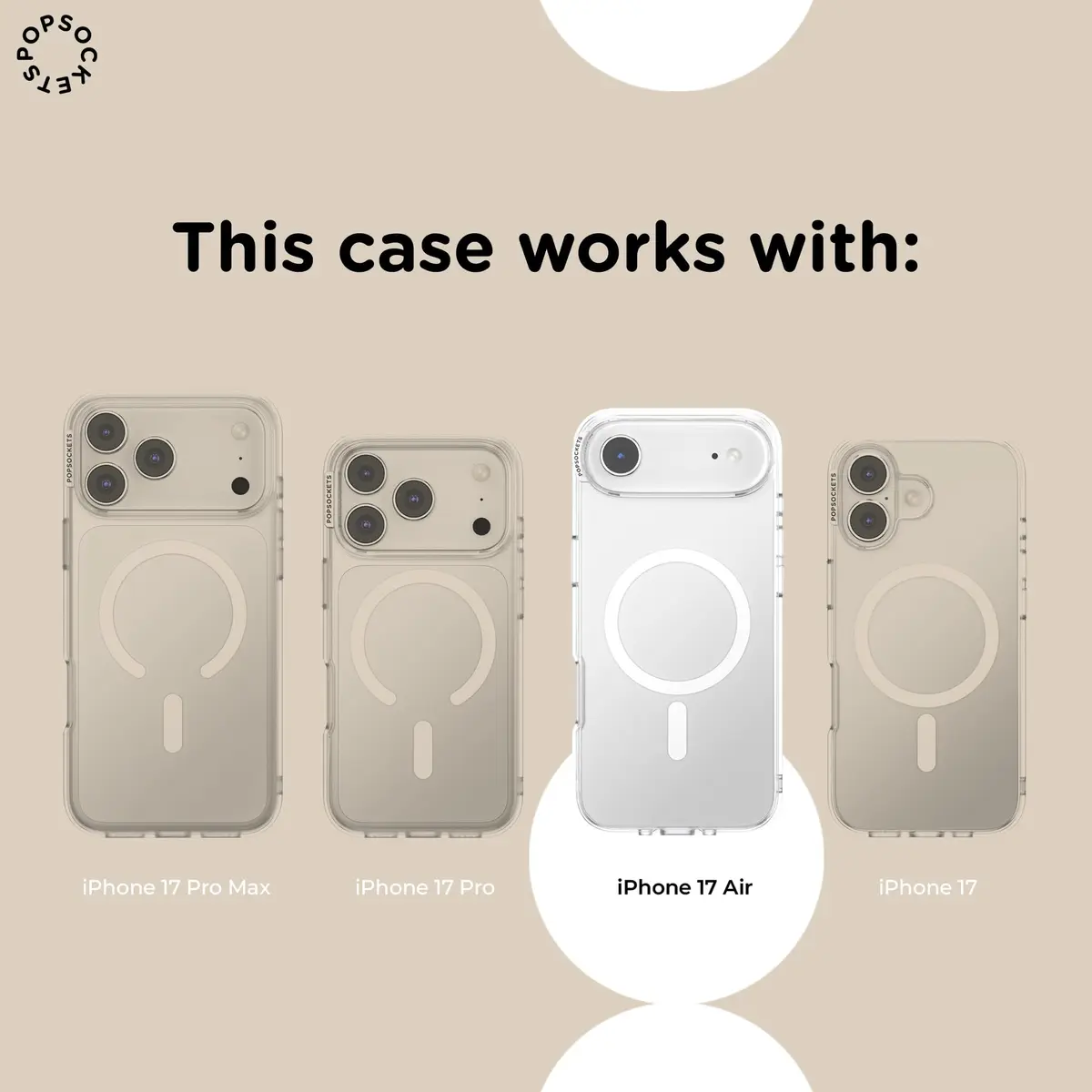 PopSockets iPhone 17 Air Phone Case with MagSafe Opalescent White | Slim, Drop-Resistant & Magnetic - view 9