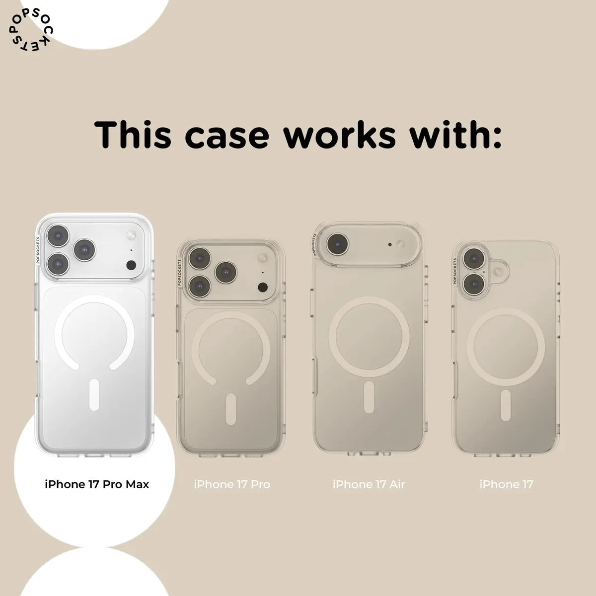 PopSockets iPhone 17 Pro Max Phone Case with MagSafe, Clear | Slim, Durable & Magnetic - view 6