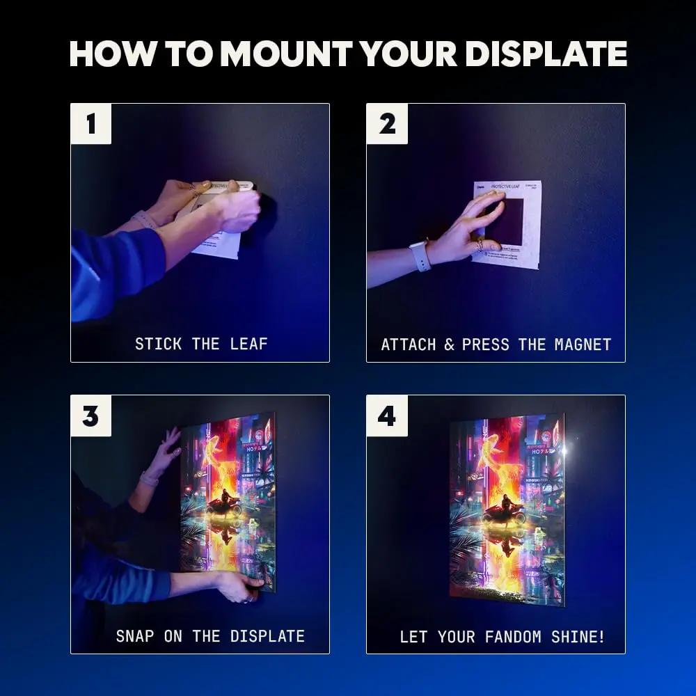 Displate Magnetic Wall Mount Kit for Hanging Pictures 9-Pack | Damage-Free, Repositionable Wall Art Mounting Solution - view 5