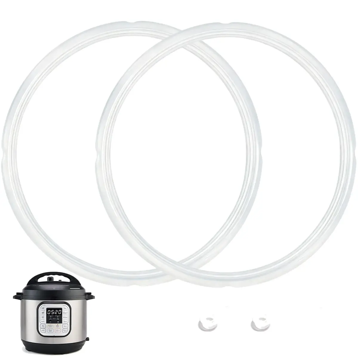 Fuator Silicone Sealing Ring for Instant Pot 6Qt (2 Pack) | Float Valve Caps Included - main product image