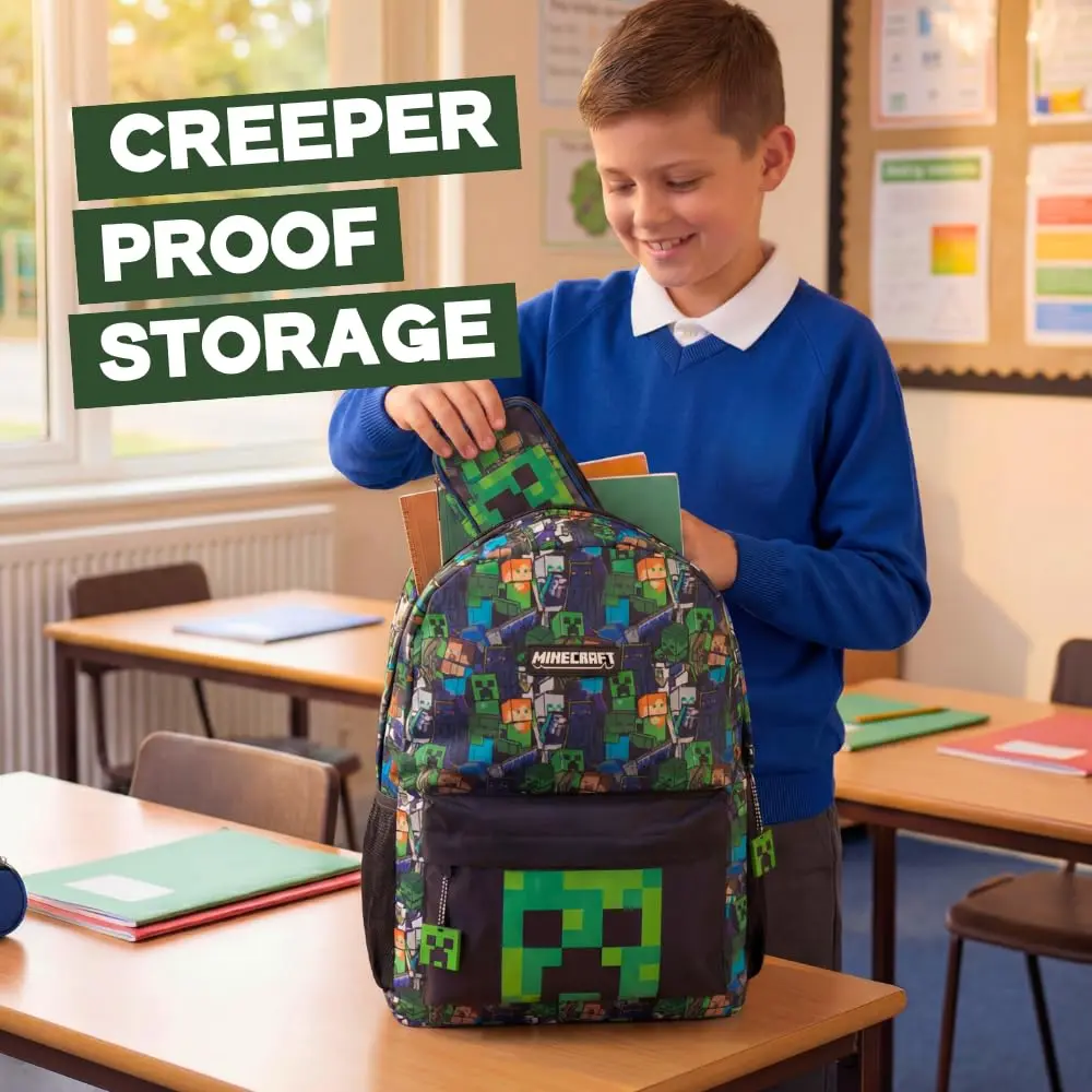 Minecraft Kids Backpack | Unisex Multicolour Graphic Bag for School & Travel - view 2