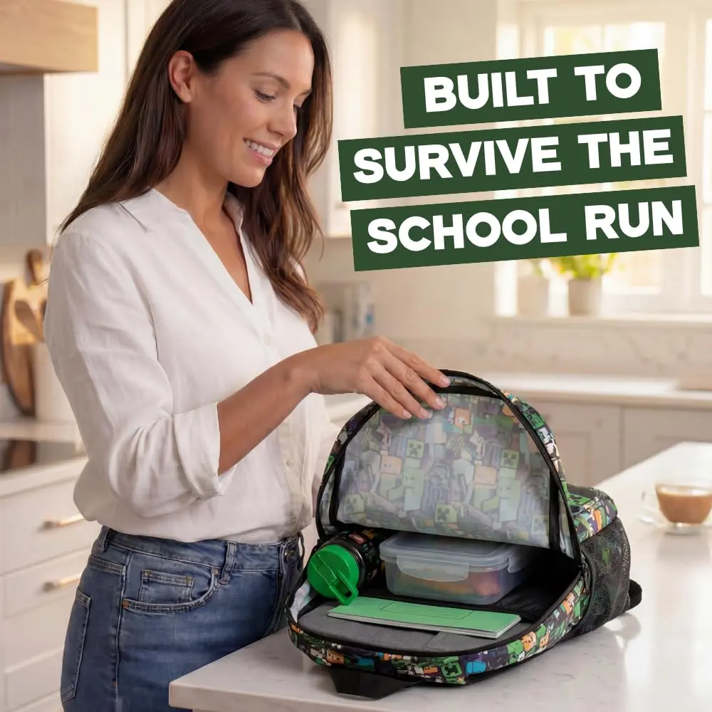 Minecraft Kids Backpack | Unisex Multicolour Graphic Bag for School & Travel - view 4