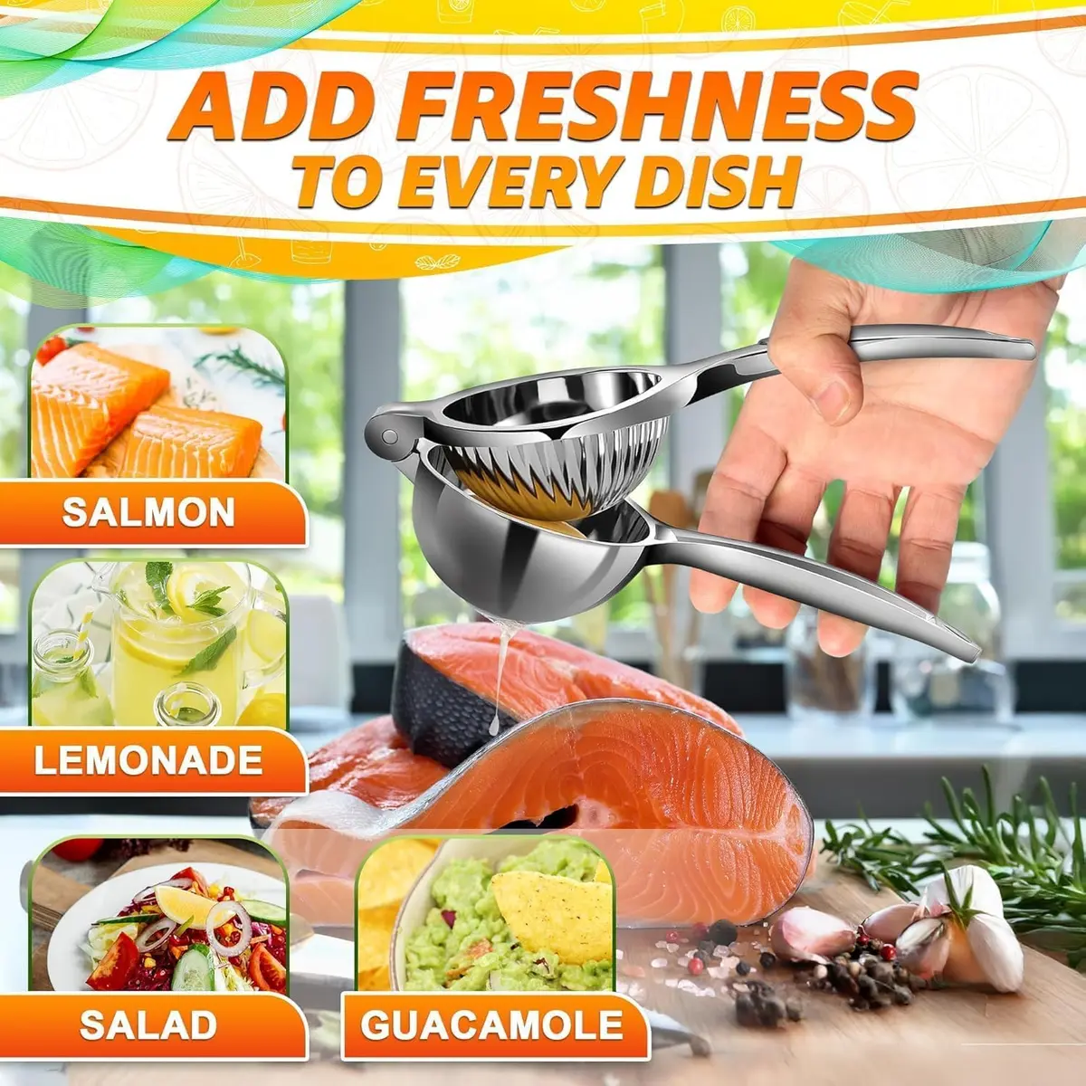 LEGLO Stainless Steel Lemon Squeezer 21cm (8.3 Inch) | Ergonomic Hand Juicer for Citrus, Limes & Oranges - view 7