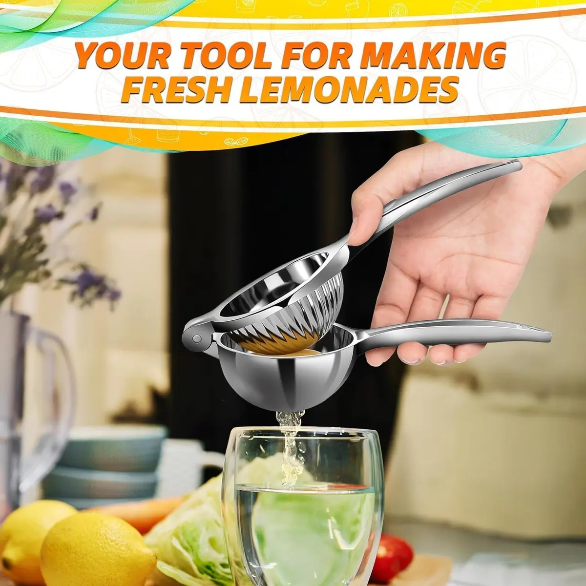 LEGLO Stainless Steel Lemon Squeezer 21cm (8.3 Inch) | Ergonomic Hand Juicer for Citrus, Limes & Oranges - view 9