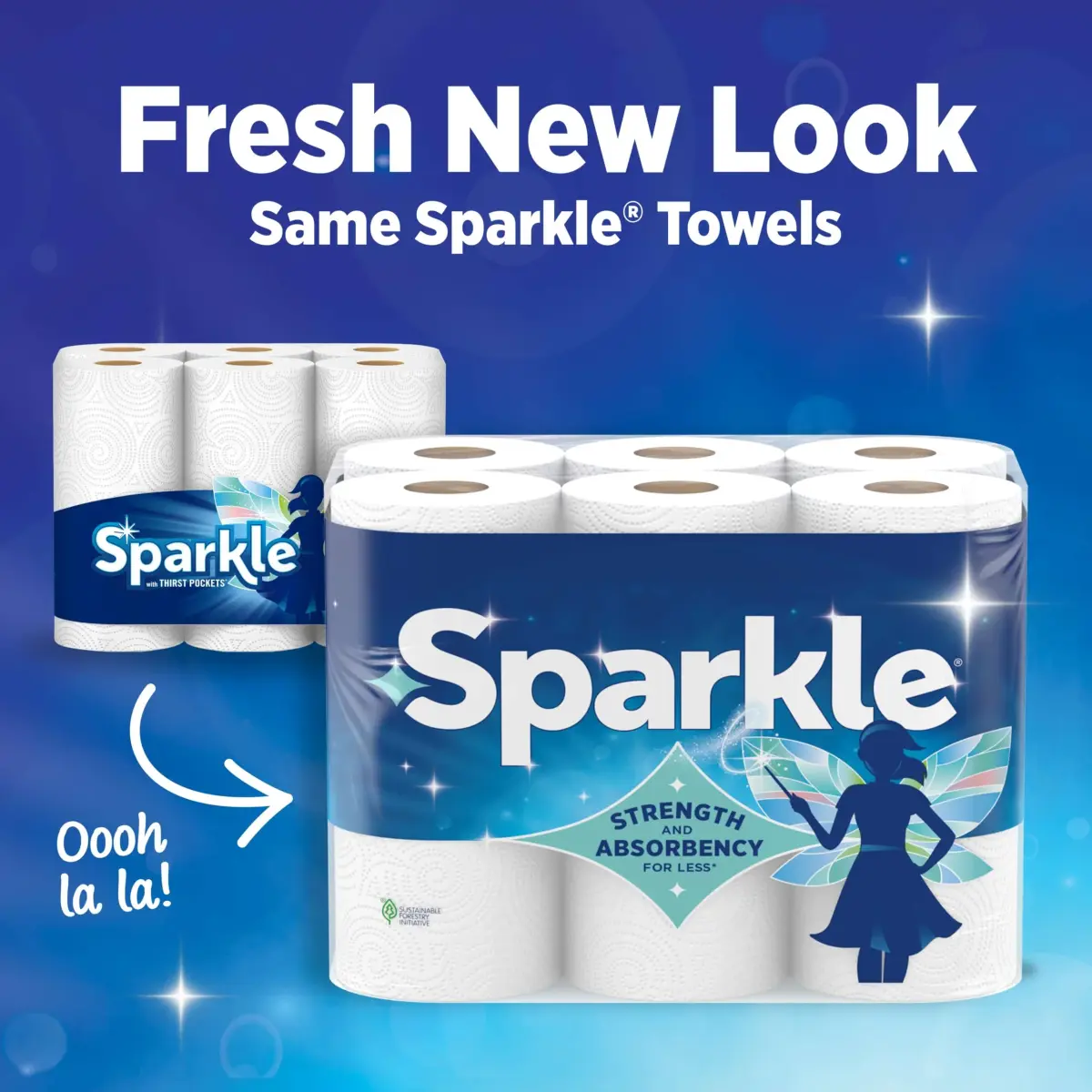 Sparkle Tear-A-Square Paper Towels, 12 Double Rolls (1320 Sheets Total) | Strong 2-Ply Kitchen Towels for Cleanup - view 4