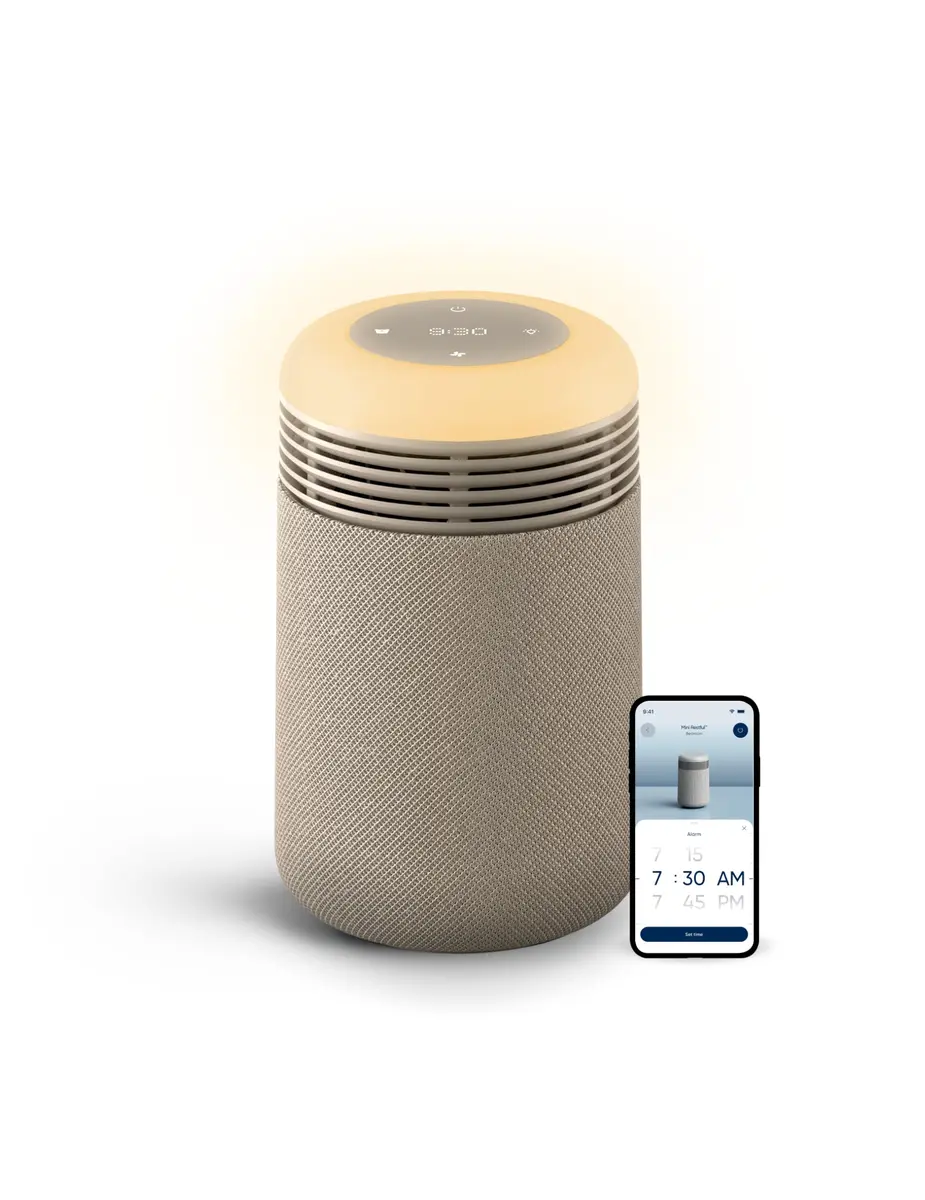 BLUEAIR Mini Restful Beige | 140 sq ft HEPA Air Purifier with Sunrise Alarm & Nightlight - main product image