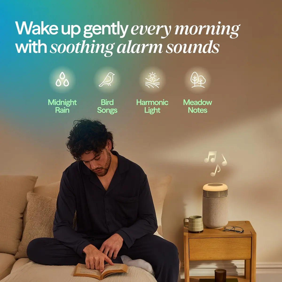 BLUEAIR Mini Restful Beige | 140 sq ft HEPA Air Purifier with Sunrise Alarm & Nightlight - view 5