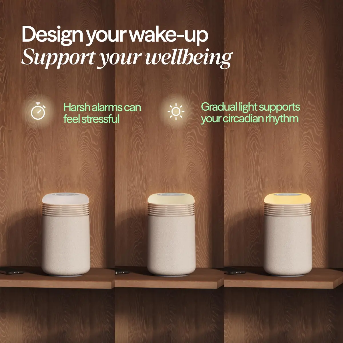 BLUEAIR Mini Restful Beige | 140 sq ft HEPA Air Purifier with Sunrise Alarm & Nightlight - view 3