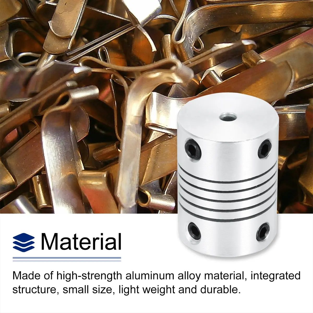 uxcell 3mm to 3mm Aluminum Alloy Shaft Coupling L25xD19mm Flexible Beam Coupler (2-Pack) - view 5