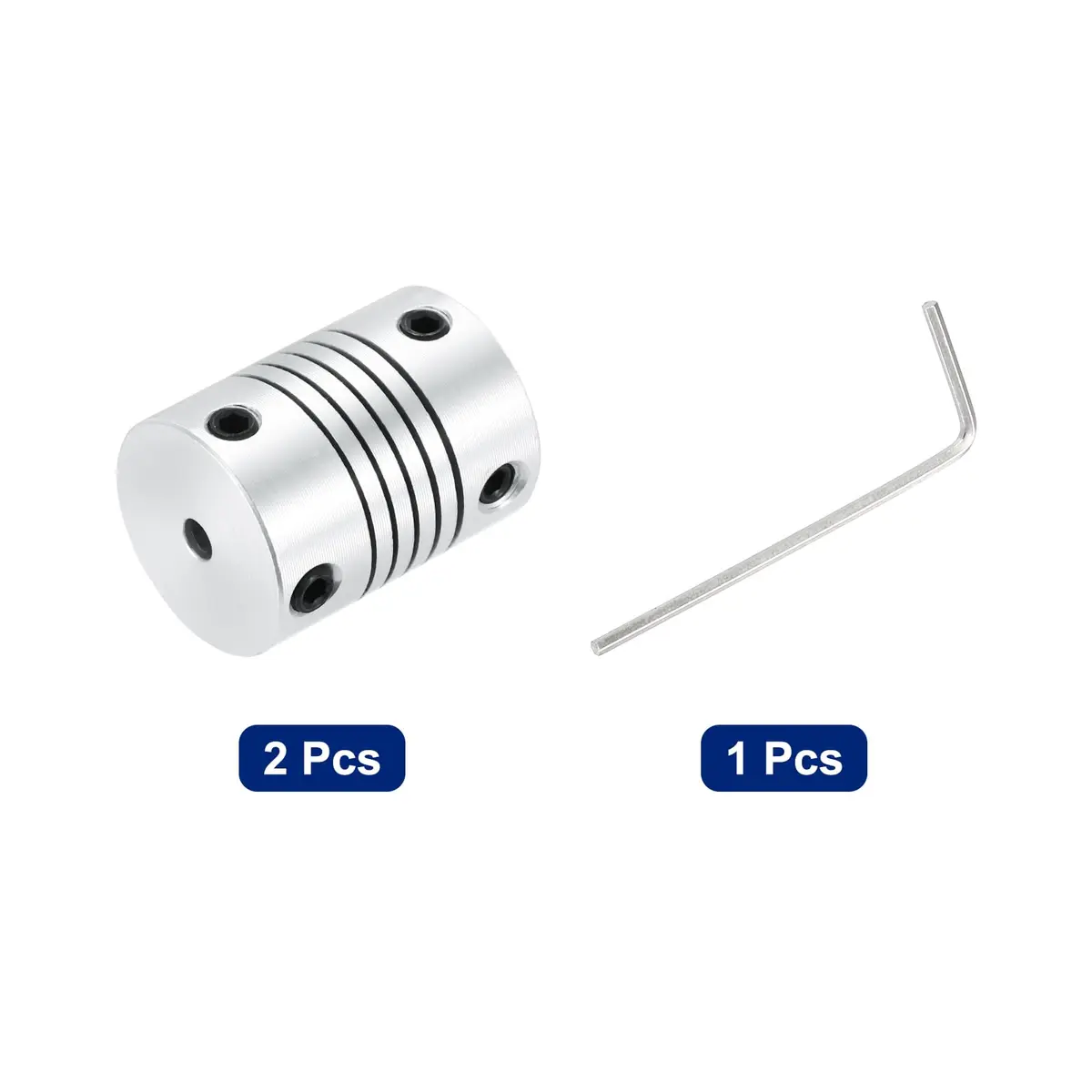 uxcell 3mm to 3mm Aluminum Alloy Shaft Coupling L25xD19mm Flexible Beam Coupler (2-Pack) - view 3