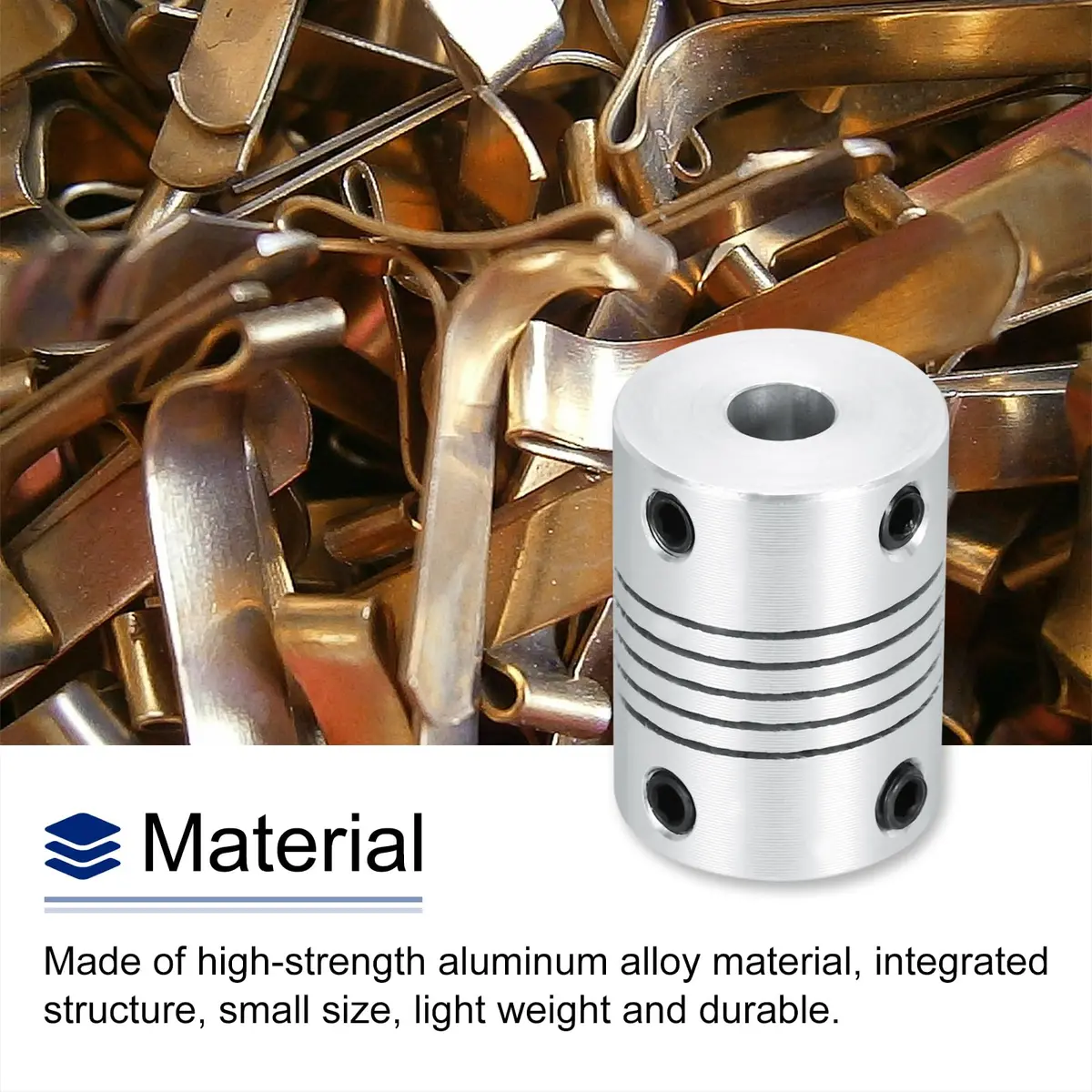 uxcell 2Pcs 6.35mm to 6.35mm Aluminum Alloy Shaft Coupling 25mm | Flexible, Durable, for 3D Printer & CNC - view 5