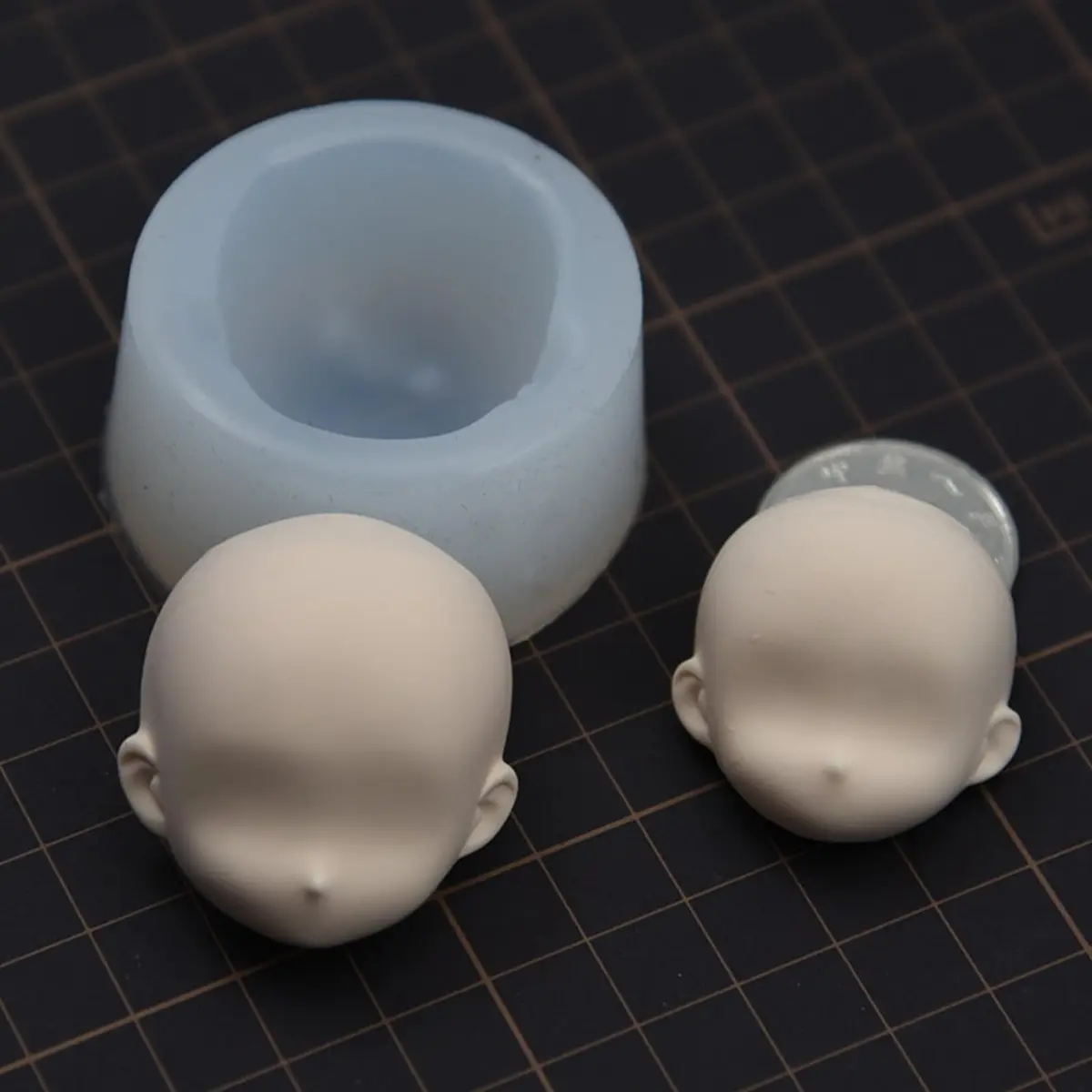 Chistepper 2 Pcs Doll Face Silicone Clay Mold 3D Doll Head Clay Mold 4.3in x 1in | Reusable Polymer Clay Tool - view 4
