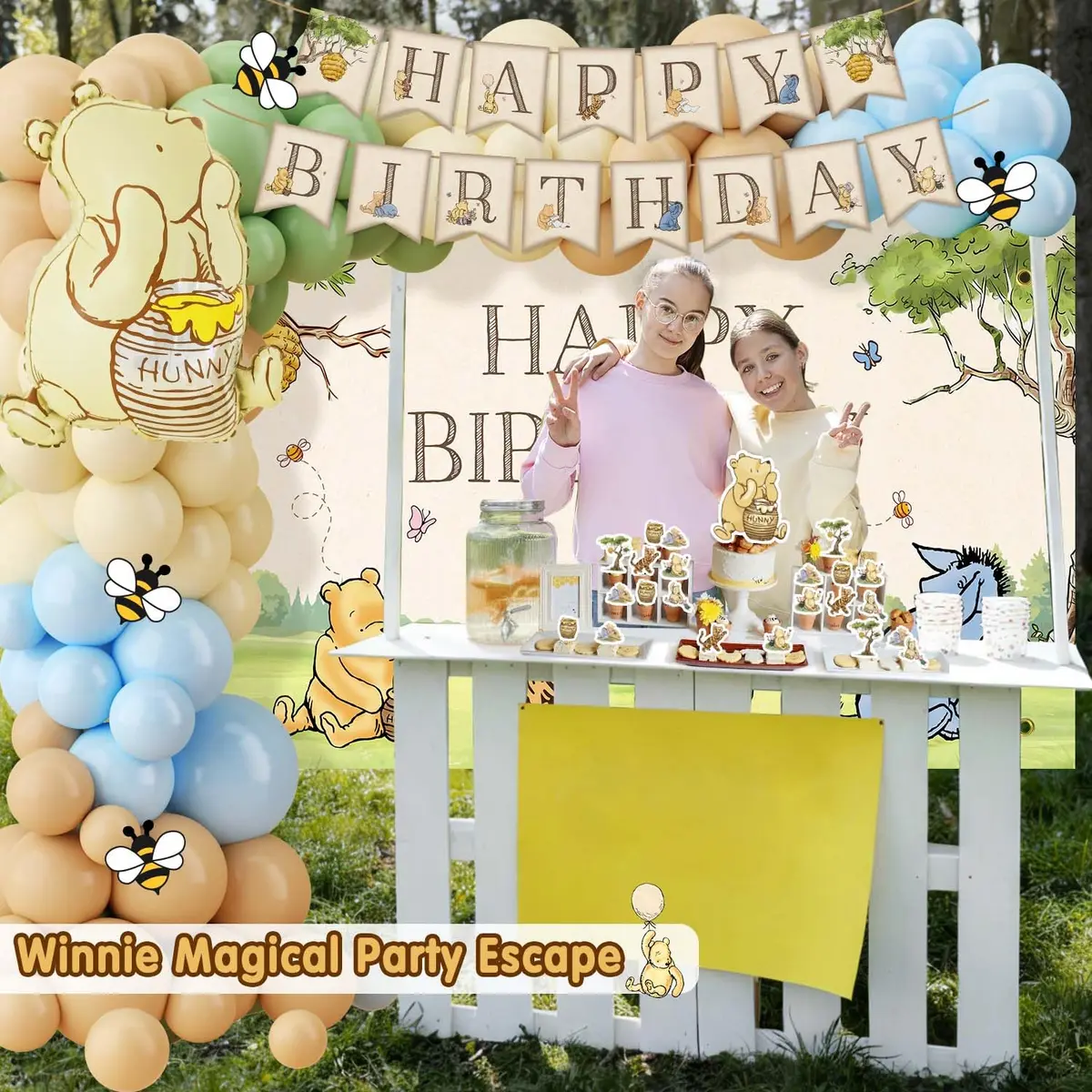 Heboland Vintage Winnie Bear Birthday Decorations Party Pack 149pcs | Classic Hundred Acre Wood Theme - view 5