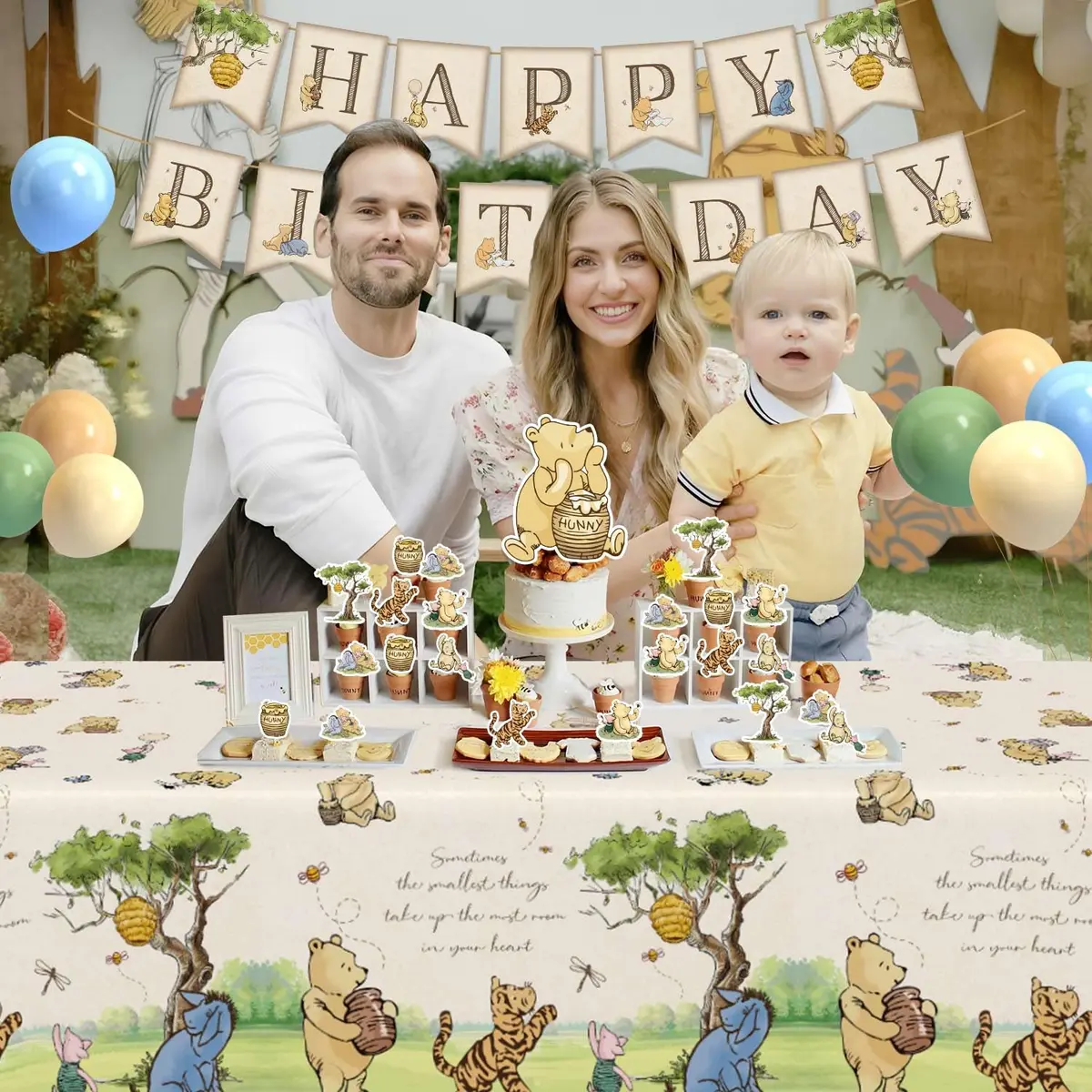 Heboland Vintage Winnie Bear Birthday Decorations Party Pack 149pcs | Classic Hundred Acre Wood Theme - view 6
