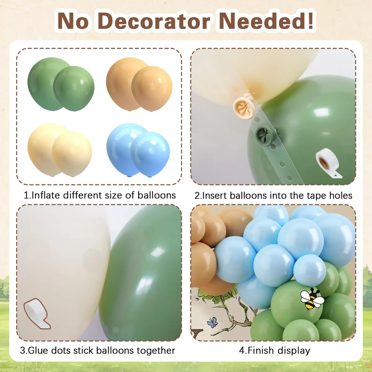 Heboland Vintage Winnie Bear Birthday Decorations Party Pack 149pcs | Classic Hundred Acre Wood Theme - view 7
