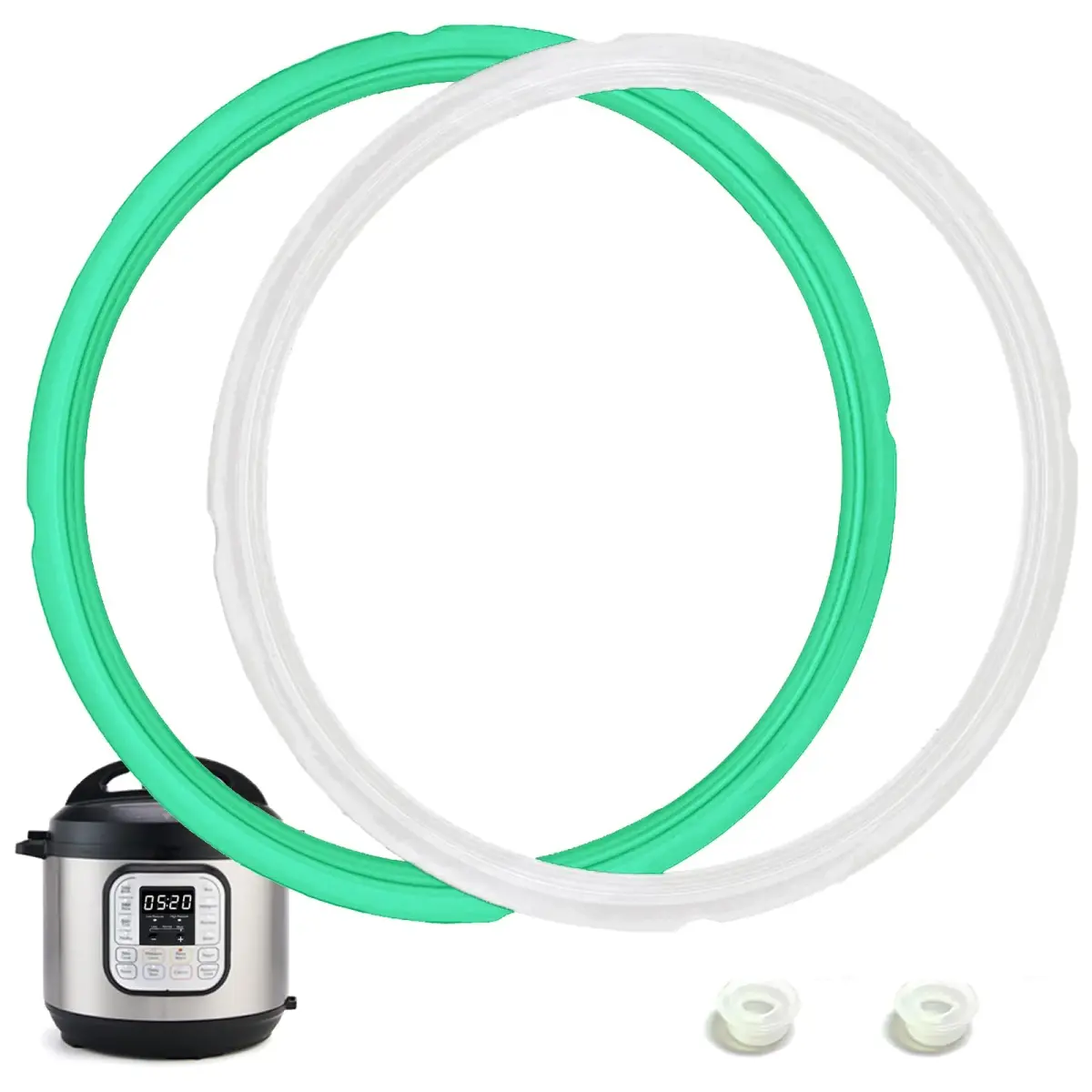 Fuator 8Qt Silicone Sealing Ring & Float Valve Caps Set | For Instant Pot Duo Series, 2-Pack - main product image