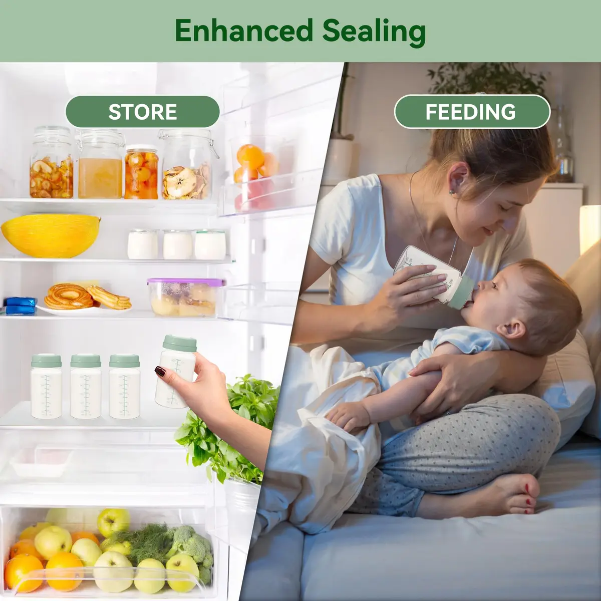 TOVVILD 10oz Breastmilk Storage Bottles (4 Pack) | Compatible with Spectra Pumps & Momcozy Coolers - view 7