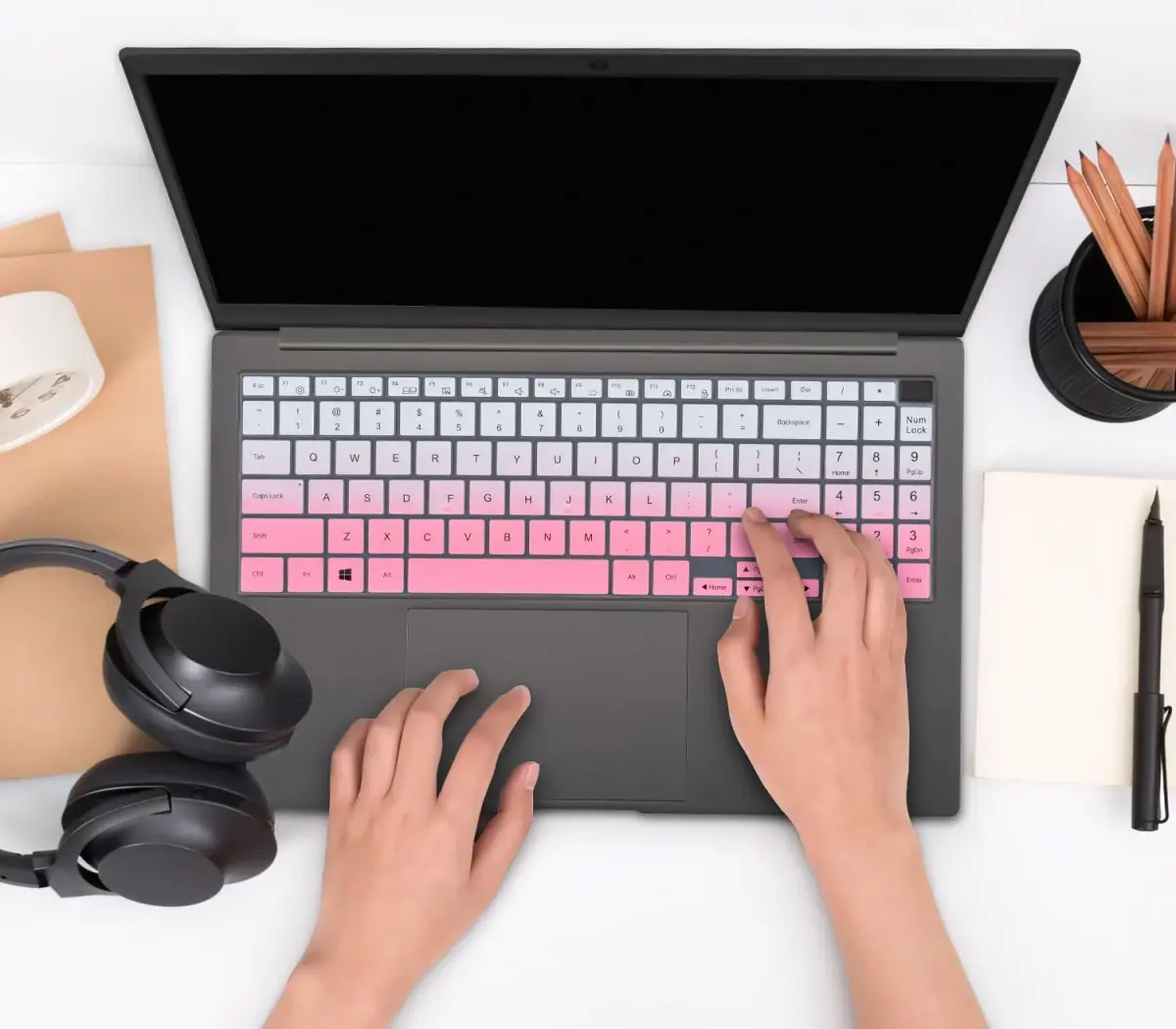CaseBuy Ombre Pink Keyboard Cover Skin for Samsung Galaxy Book 5/4/3 15.6" 16" | US Keyboard Layout Protector - view 7