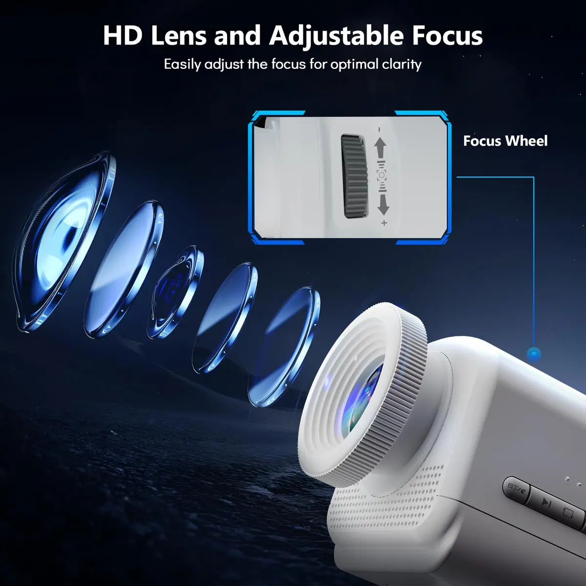 Rossetta 3D Projector with 60 Scenes, Galaxy Star Projector for Room Decor | 220° Focus & Bluetooth Speaker - view 5