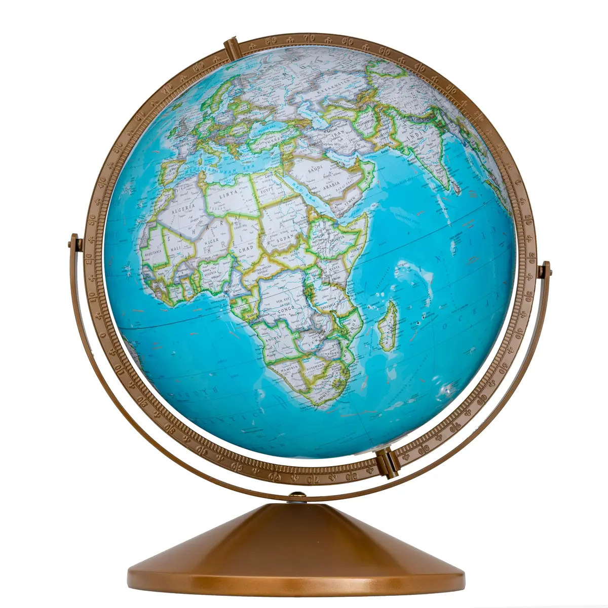 Replogle Treasury 12" Diameter Blue Illuminated Globe | USA Cartography, Convertible to Desktop, Sturdy Metal & Hand Turned Hardwood Stand - view 6