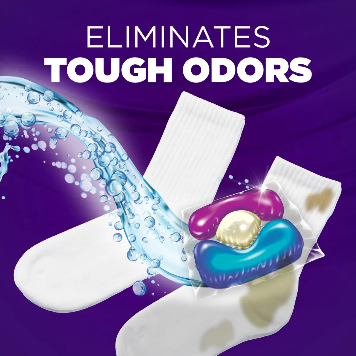 ARM & HAMMER Plus OxiClean With Odor Blasters Laundry Detergent Paks, 72 Ct | 5-in-1 Cleaning Power - view 3