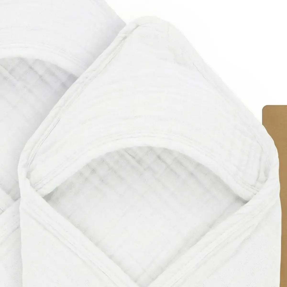 Mère & Moi 2X Muslin Hooded Baby Bath Towel - White, 76 cm (30 in), Cotton | Ultra-Soft, Quick-Dry Baby Towel - view 9