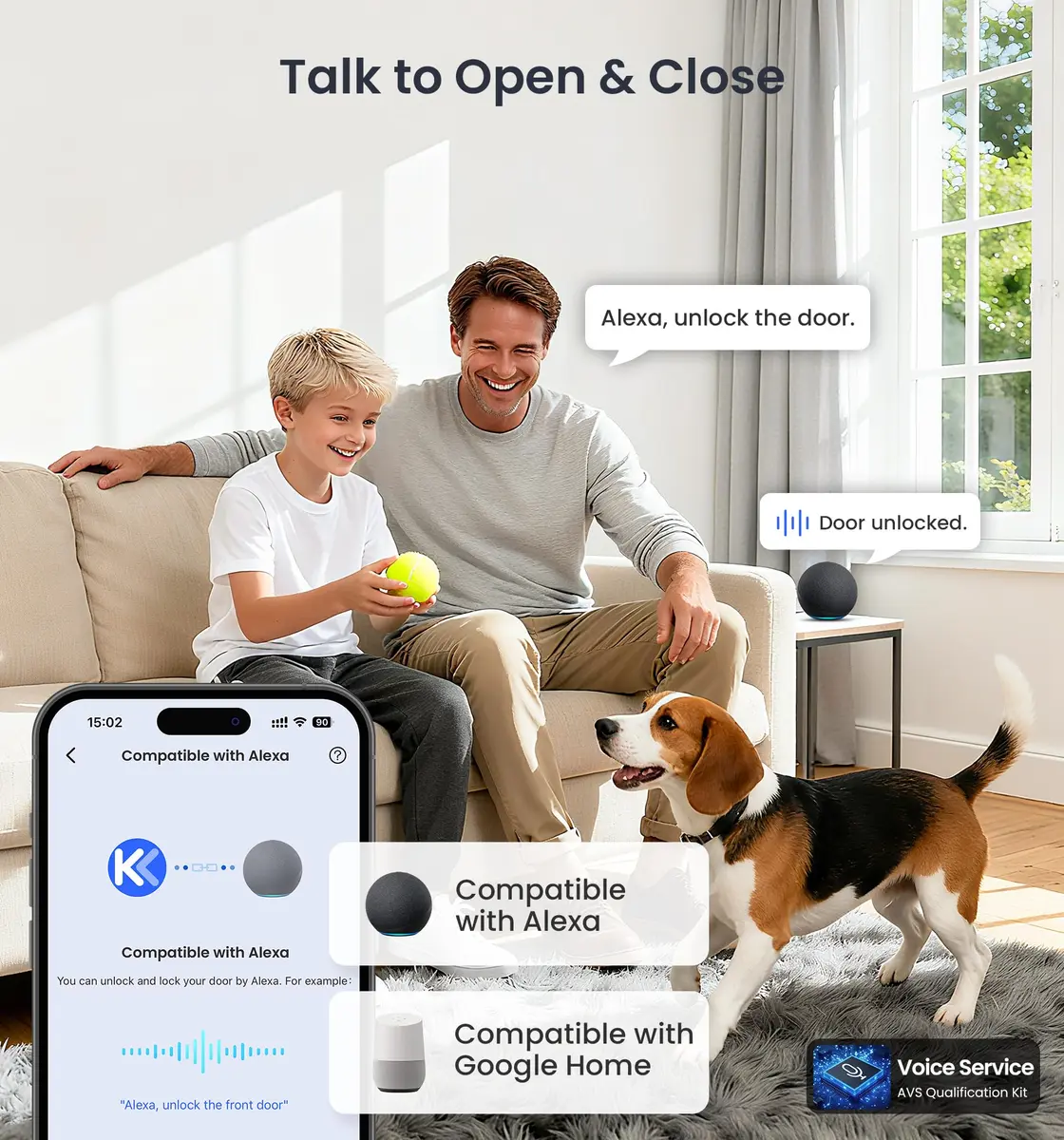 Veise VE027-K WiFi Smart Deadbolt Lock Set with 2 Knobs, Satin Nickel | Remote Access & Fingerprint Entry - view 4