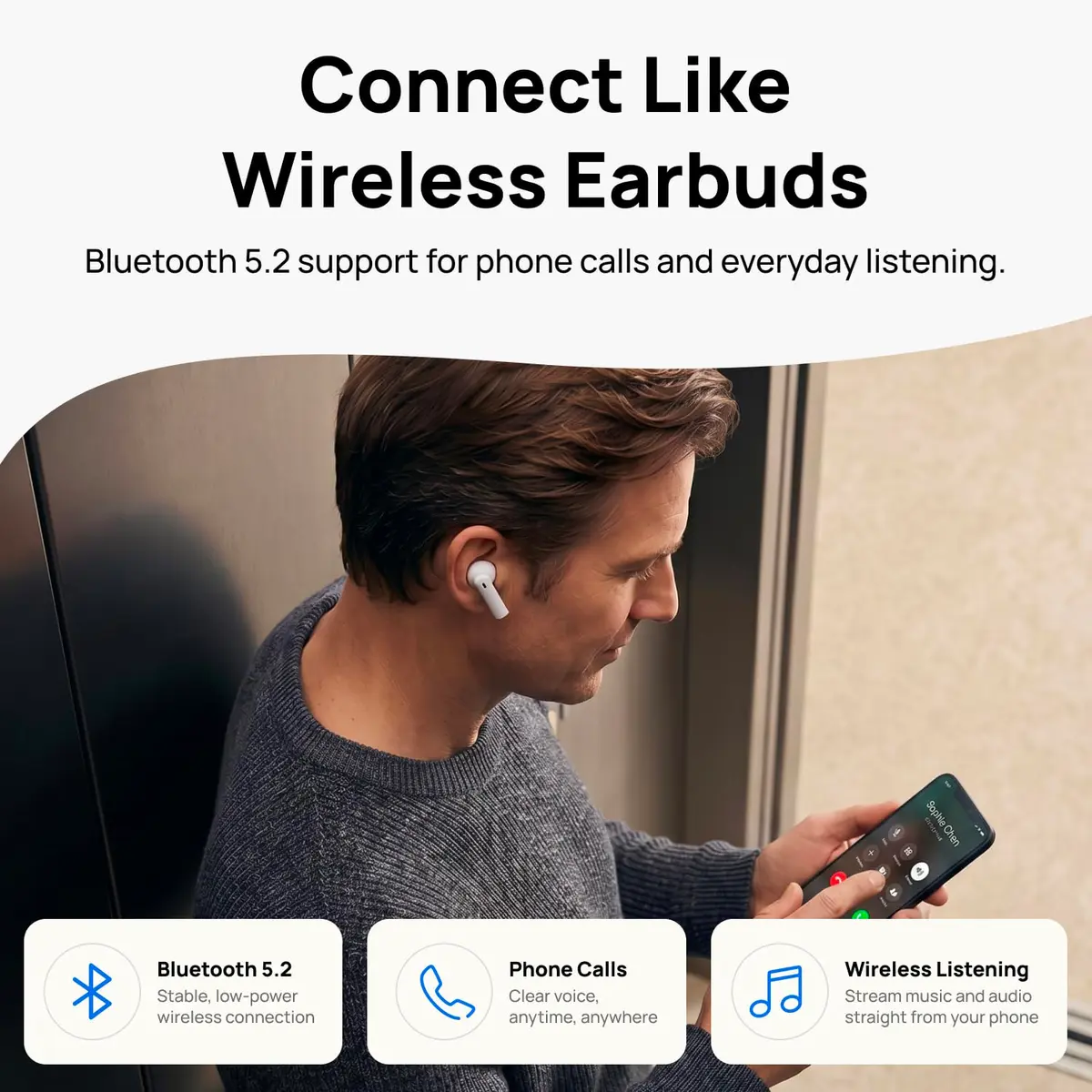 OKB Hearing GV-SA0360 OTC In-Ear Hearing Aid, True-Wireless with Pocket Controller Ear-Extension for TV & Meetings, Dual-Mode Noise Reduction, Charging Case, Bluetooth 5.2, Adults 18+ (Polar White) - view 7