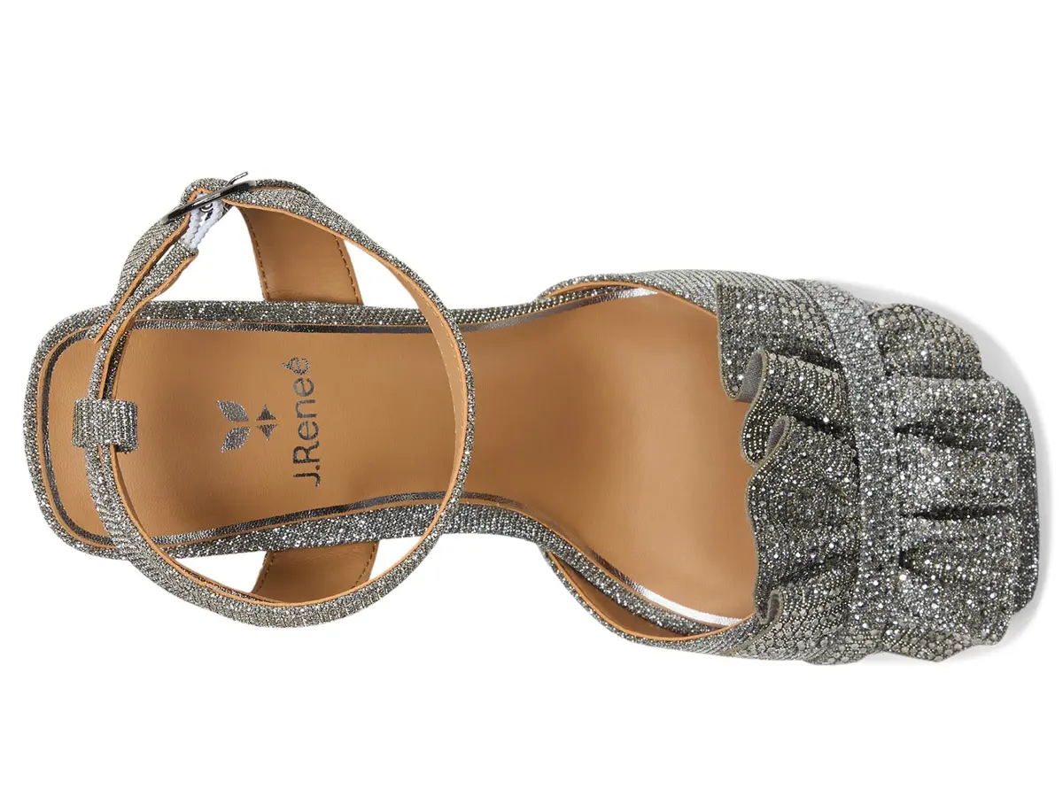 J.Reneé Almita Ankle Strap Sandals 12 Wide | Flare Heel & Rhinestone Style - view 2