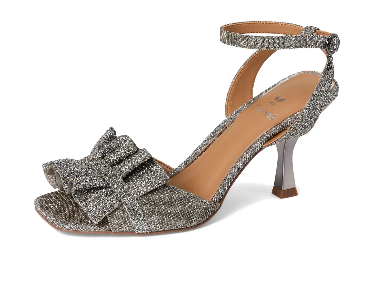 J.Reneé Almita Ankle Strap Sandals Pewter 9 Medium | Flare Heel & Square Toe Comfort - view 7