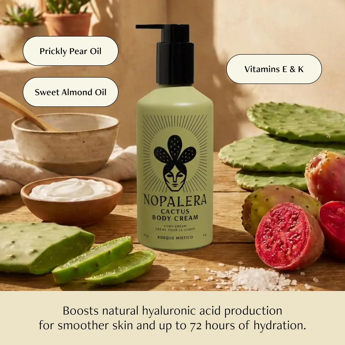 Nopalera Cactus Body Cream | Deeply Nourishing | Bosque Místico | 8oz - view 4