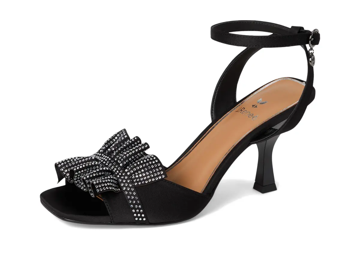J.Reneé Almita Ankle Strap Sandals Black 12 Wide | Flare Heel & Square Toe (70-120c) - view 7