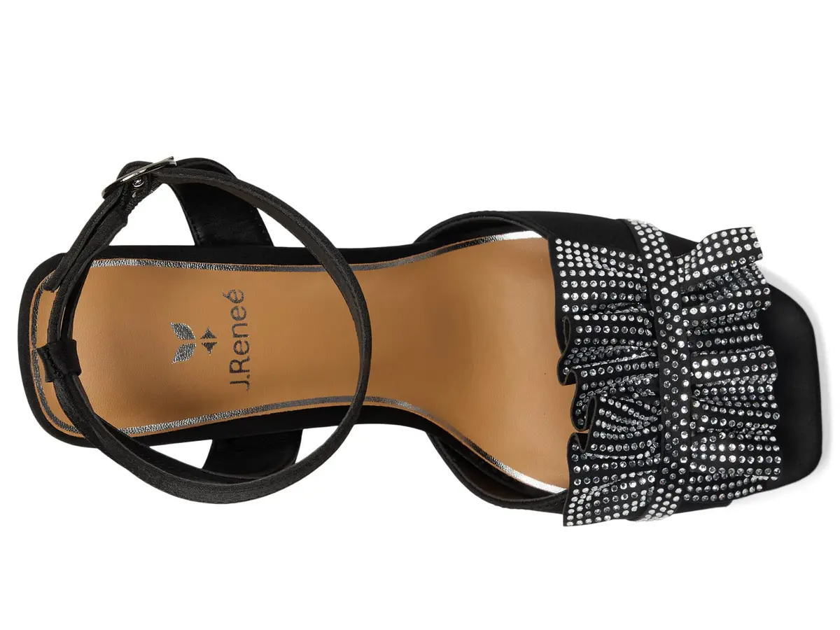 J.Reneé Almita Ankle Strap Sandals Black 12 Wide | Flare Heel & Square Toe (70-120c) - view 2