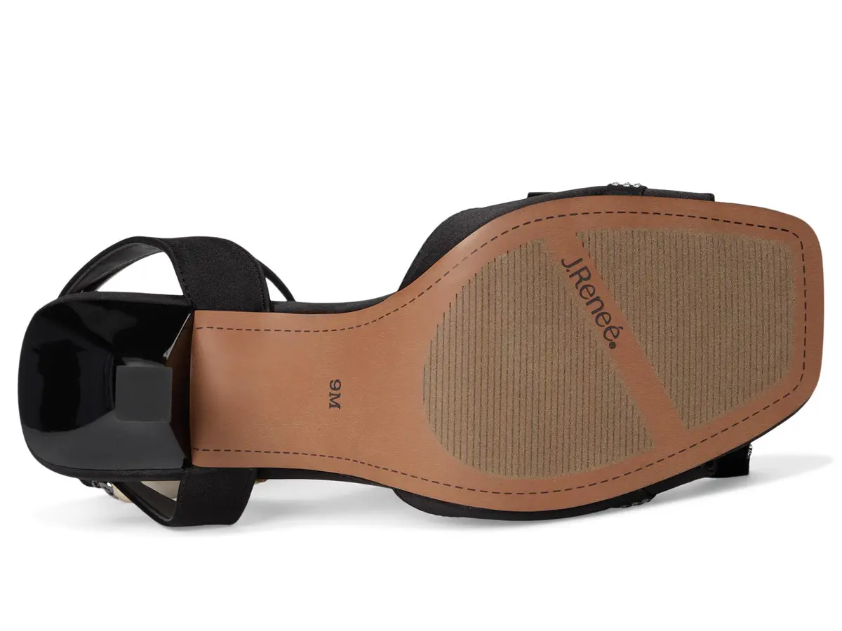 J.Reneé Almita Ankle Strap Sandals Black 12 Wide | Flare Heel & Square Toe (70-120c) - view 3