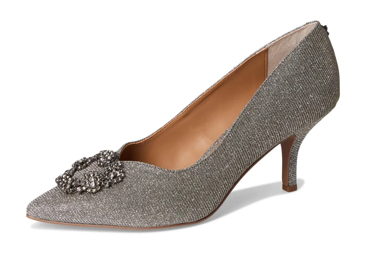J. Reneé Ezara Women's Pewter Pumps 8 Medium | Pointed Toe Slip-On with Memory Foam - view 7
