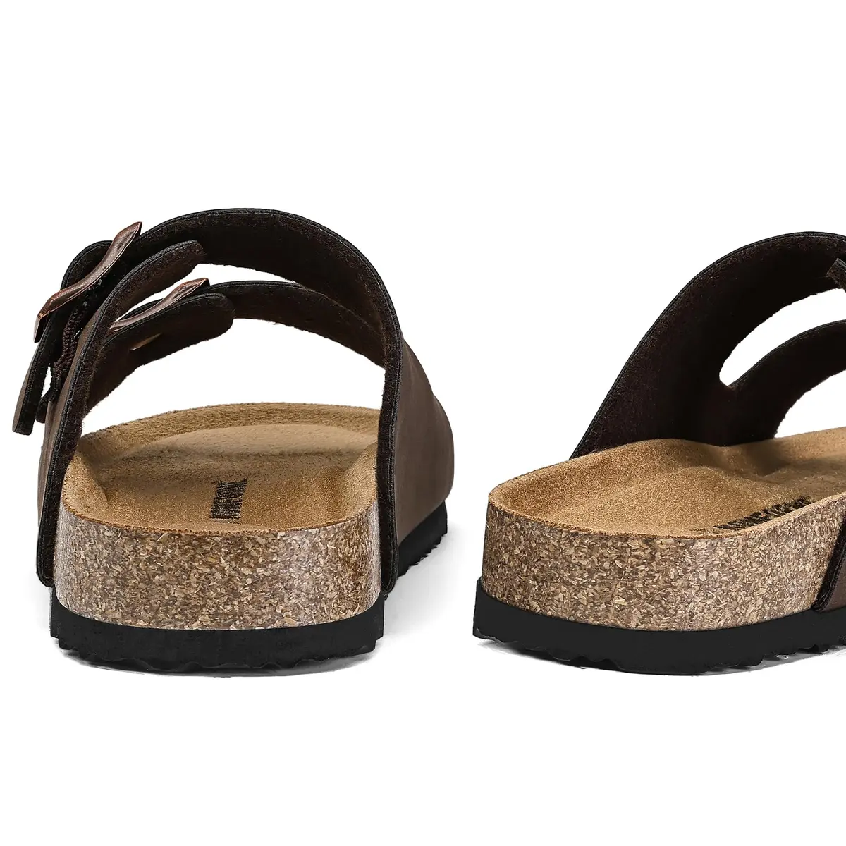 K KomForme Kids Slide Sandals Brown Size 2 Big Kid | Adjustable Buckles, Cork Footbed, Arch Support - view 7