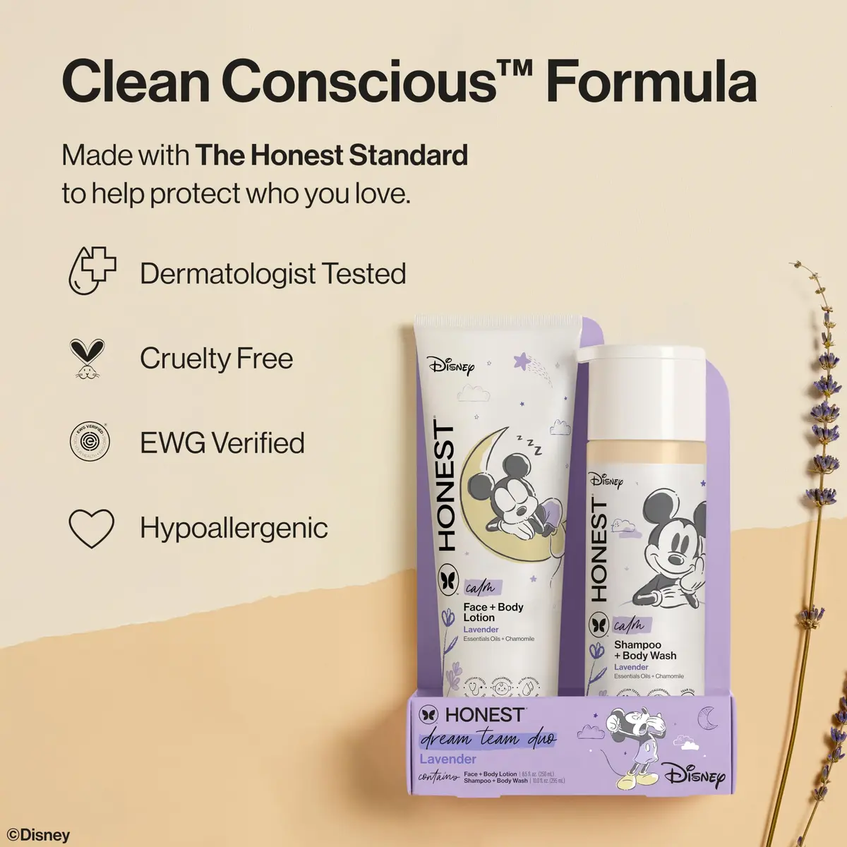 The Honest Company Shampoo, Body Wash & Lotion Bundle, Lavender, 18.5 fl oz | Gentle, Naturally Derived, Family-Friendly - view 5