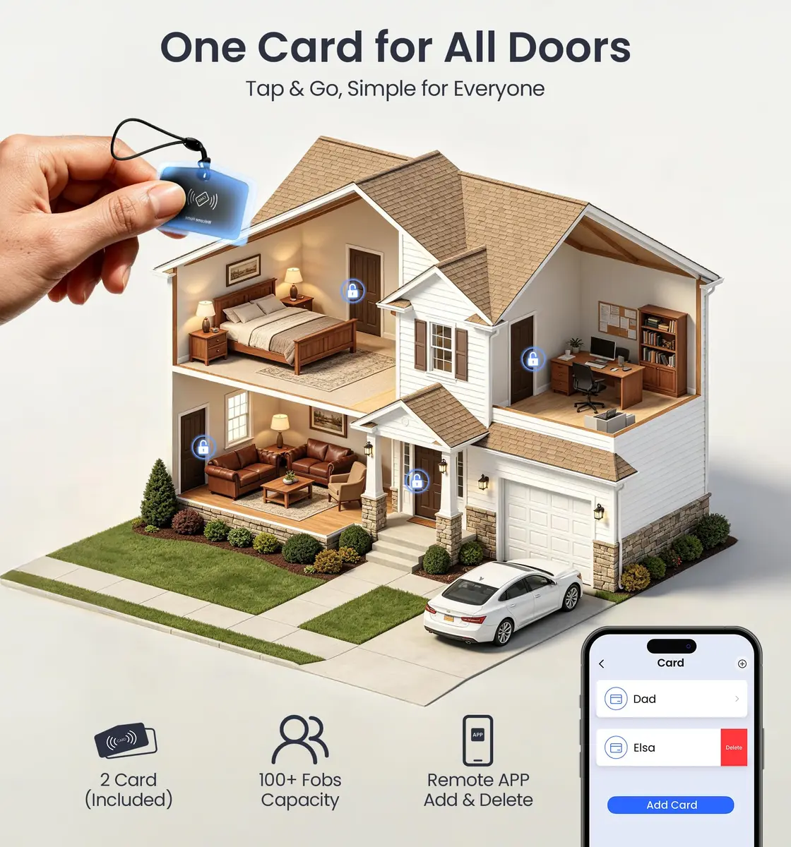 Veise VE027 WiFi Smart Lock Fingerprint Deadbolt Satin Nickel | Keyless Entry with App Control - view 8