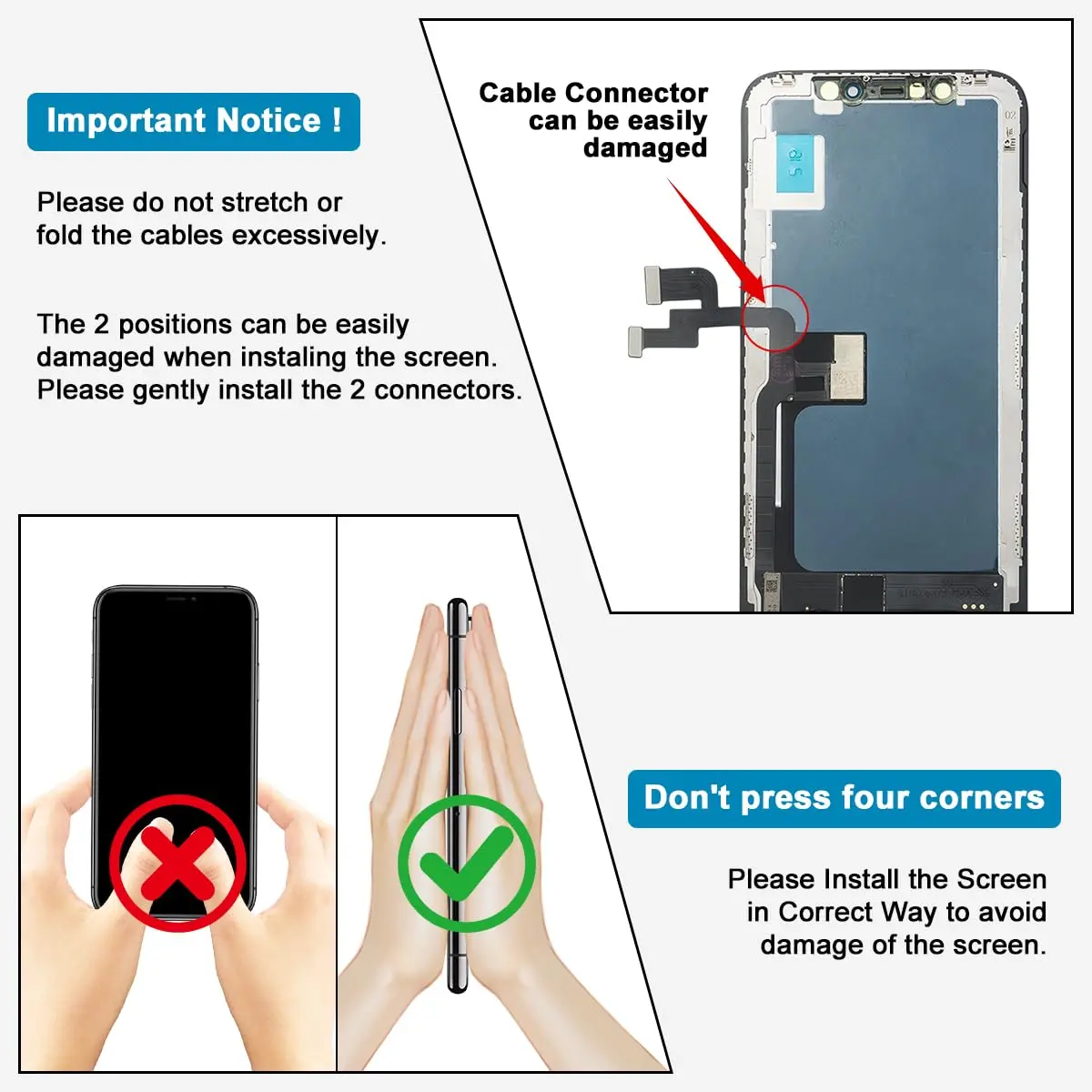 SIMDOG OLED Screen Replacement for iPhone X (5.8-inch) | Full HD Display with 3D Touch - view 5